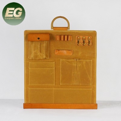 Custom Canvas Tool Bags Multi-Function Bag with Wooden Handles Emg5393